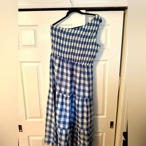 One shoulder Picnic print dress